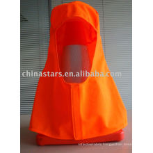 high visibility hood in orange and yellow color